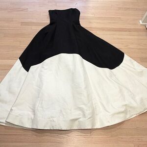 Elegant Black and White Strapless Dress